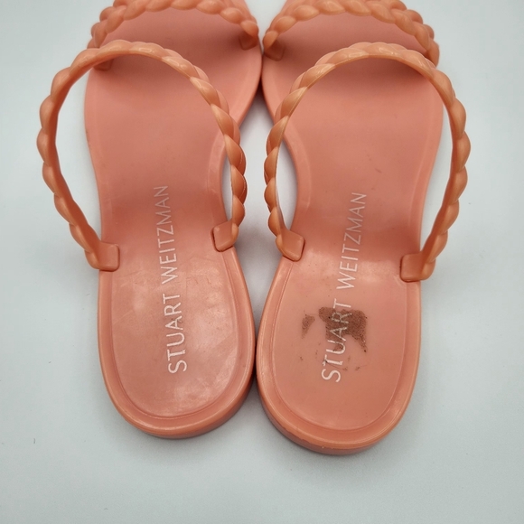 Stuart Weitzman Peach Pink Braided Sawyer Jelly Sandal Size 8 - Picture 4 of 5
